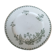 Plat céramique blanc et vert décors fleurs et papillons