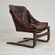Chaises longues en cuir marron des années 1970 par Ake Fribytter pour Nelo Suède.