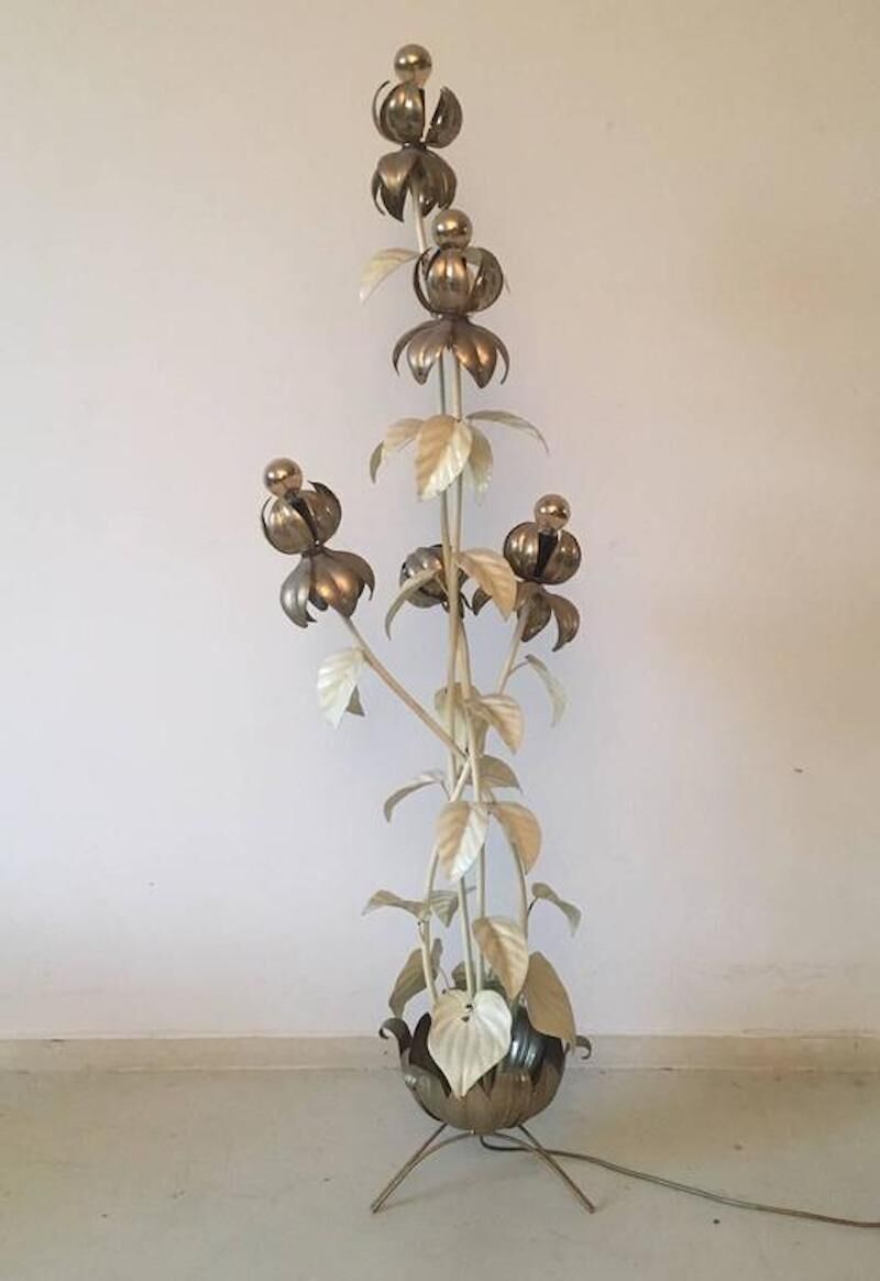 Gilded flower floor lamp,1960s-1970s
