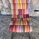 Chair Design Black Metal Base + Multicoloured Fabric Cushion Seat