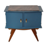 Table de chevet bleu paon