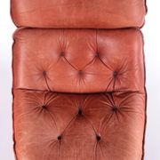 Vintage Brazilian Armchair with Cognac color leather seat cushion, 70s