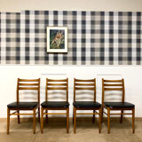 4 Scandinavian chairs seated skaï