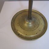 Antique brass and glass paste tulip lamp "Le verre Français"