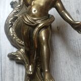 Pair of bronze wall lights, angels, cherubs, cherubs