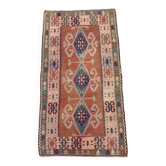 Large vintage Turkish kilim rug 190x103 cm wool kelim medium 2515