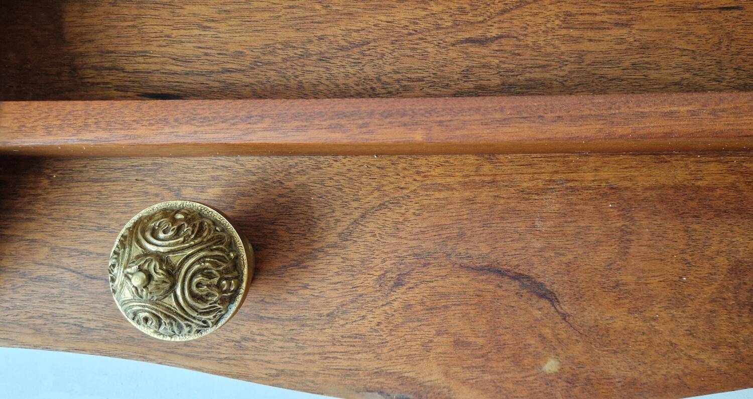 1950s mahogany wood wall shelf