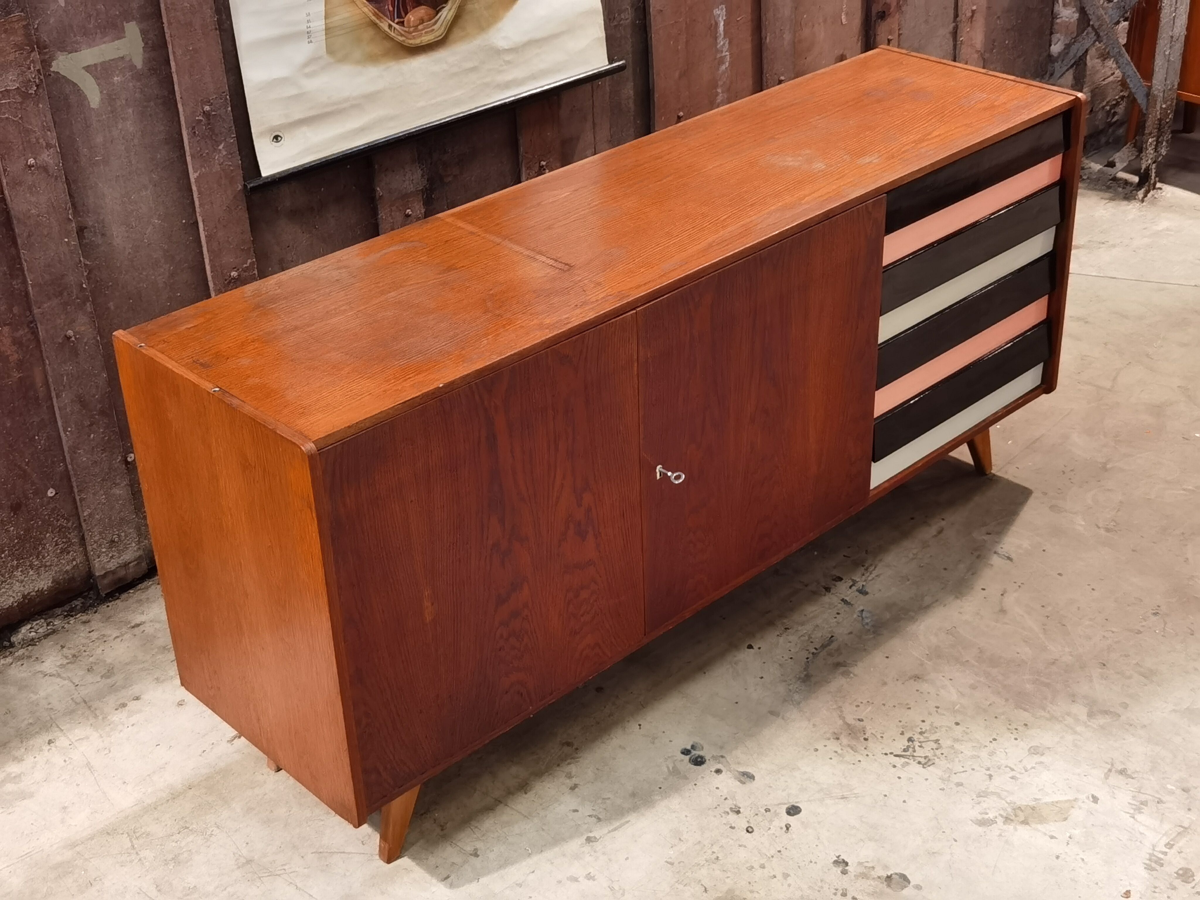 Sideboard U-460 by Jiri Jiroutek Rose and Grise