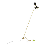 Lampadaire en tôle perforée et laiton doré, années 1960