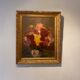 Old painting, still life with Dahlias, signed E Boudet late nineteenth century.