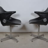 Fauteuils en skaÏ noir 1970