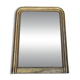 Large gilded Louis-Philippe antique mirror from the 19th century with original glass, measuring 129 x 10 cm.