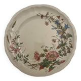 Serving dish with scrolled edges in polychrome iron clay