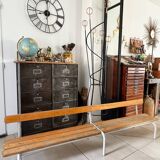 Old nursery school bench with backrest
