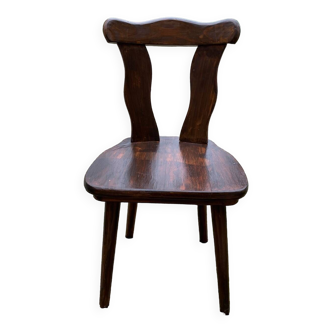 Brutalist solid wood chair