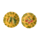2 dessert plates in Sarreguemines fruit, strawberries and pears, early 19th century