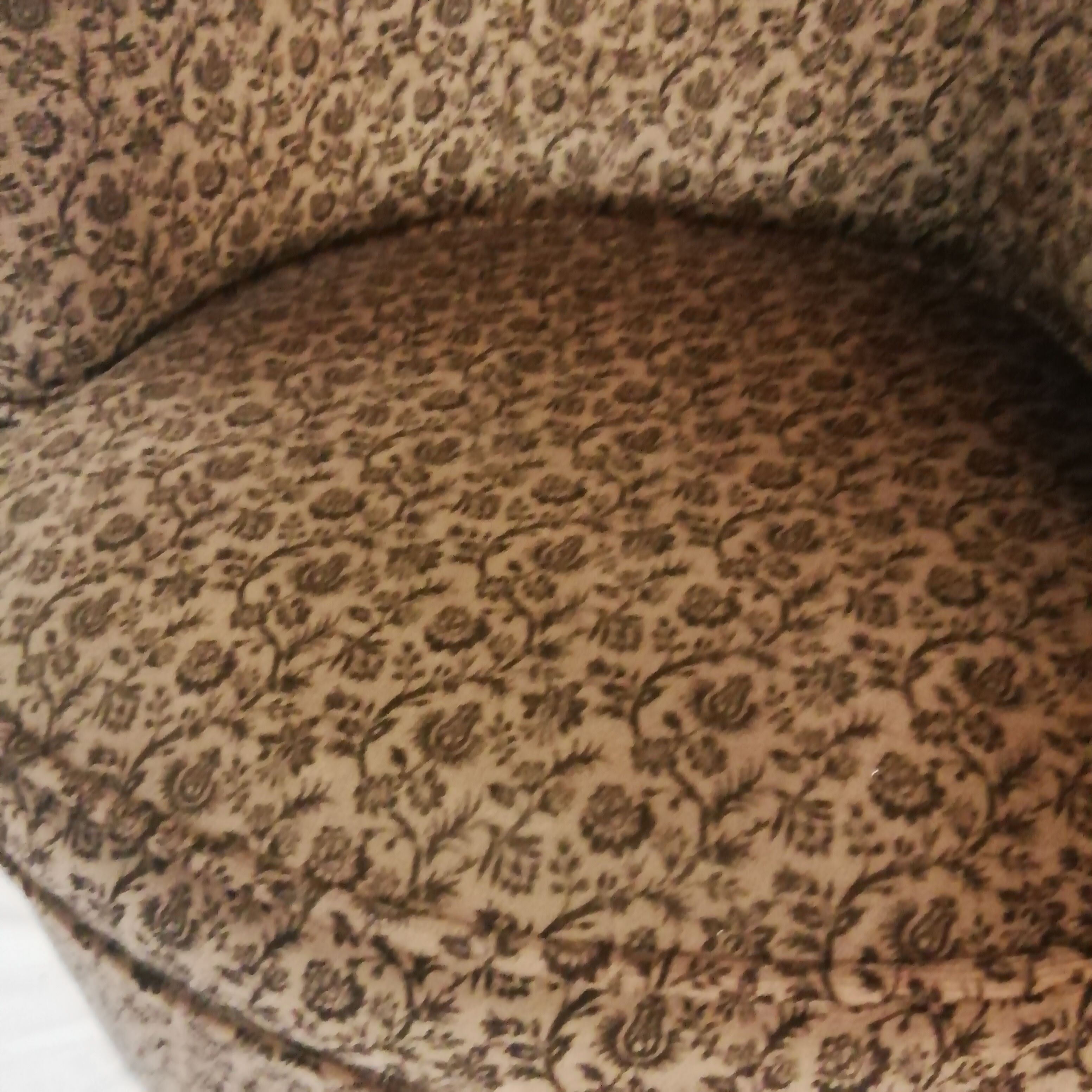 Armchairs with floral print of corduroy fabric. 1980s.