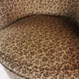 Armchairs with floral print of corduroy fabric. 1980s.