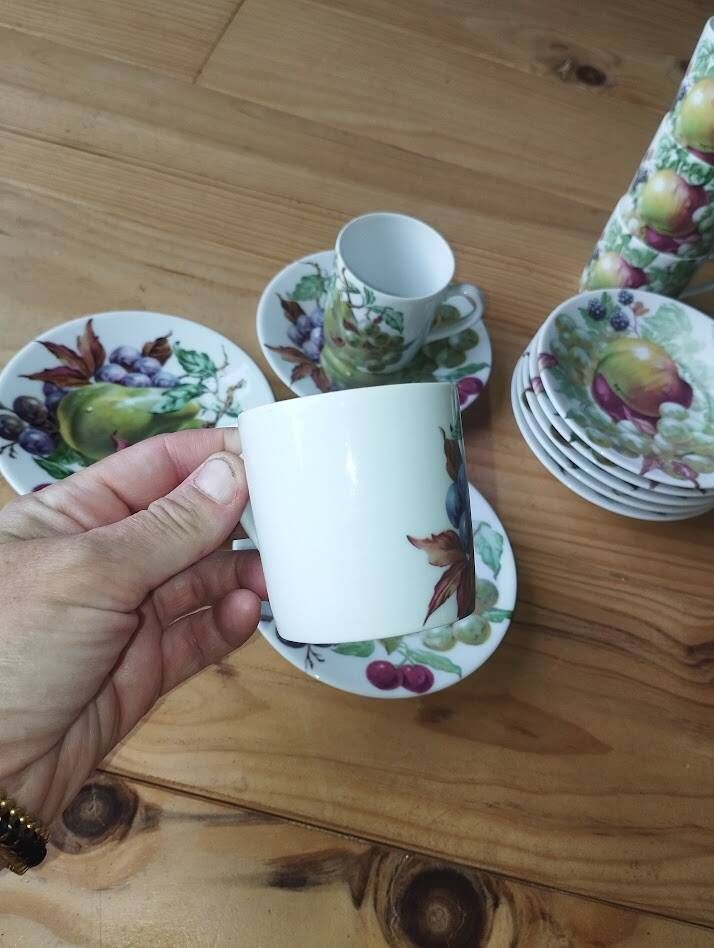 Coffee service for 8 people in limoges porcelain lazeyras – brand new condition