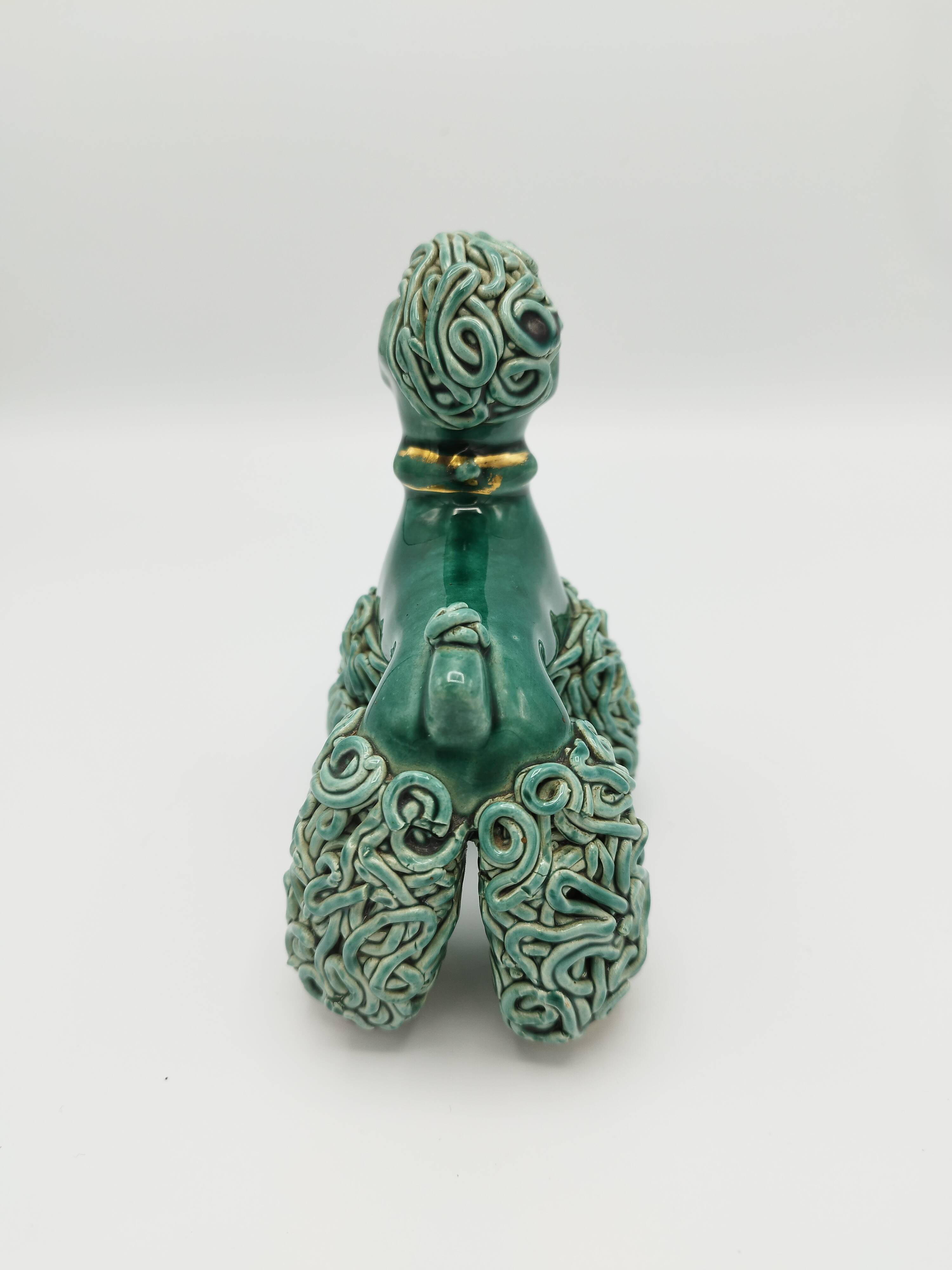 Lot of 2 royal poodles in 1960s spaghetti ceramic