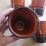 4 vintage glazed stoneware cup timpani