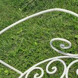 Garden furniture tin forge blanc 1 table and 2 armchairs