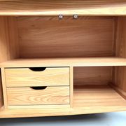 Curved enfilade Maison Regain in solid elm, 1970.