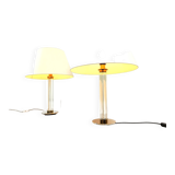 Pair of vintage large lucite table lamps, 1970s