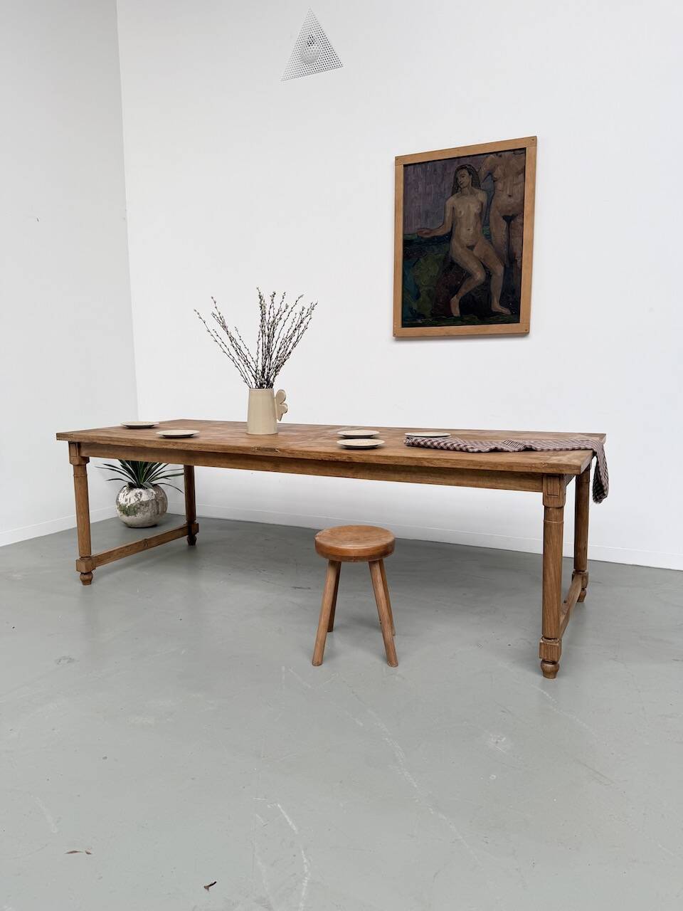 XL beech farmhouse table