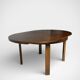 Brutalist extendable round table, 1960s