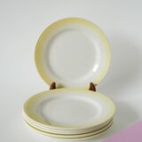 Set of 6 Tie & Dye yellow dessert plates, 1960