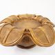 60s Italian design flower coffee table in rattan and glass marquetry