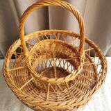 Vintage rattan bar basket