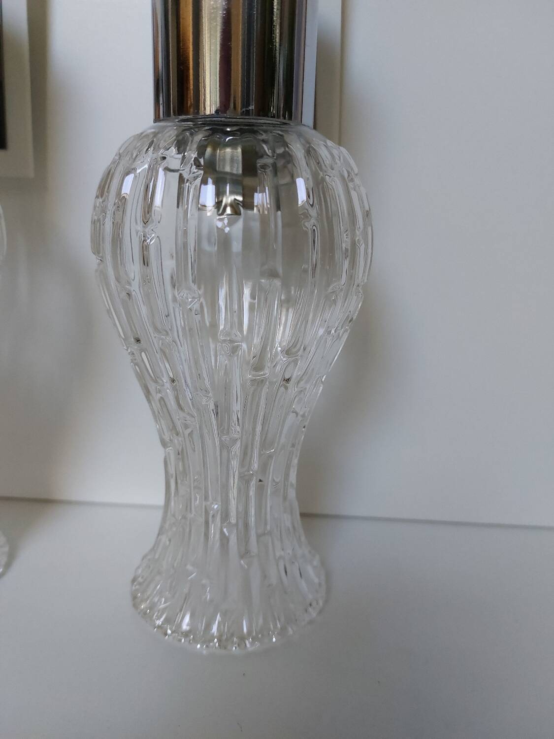 Italian chrome glass tulip wall lights 70s