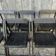 Lot de 6 chaises pliantes en bois, patine noire