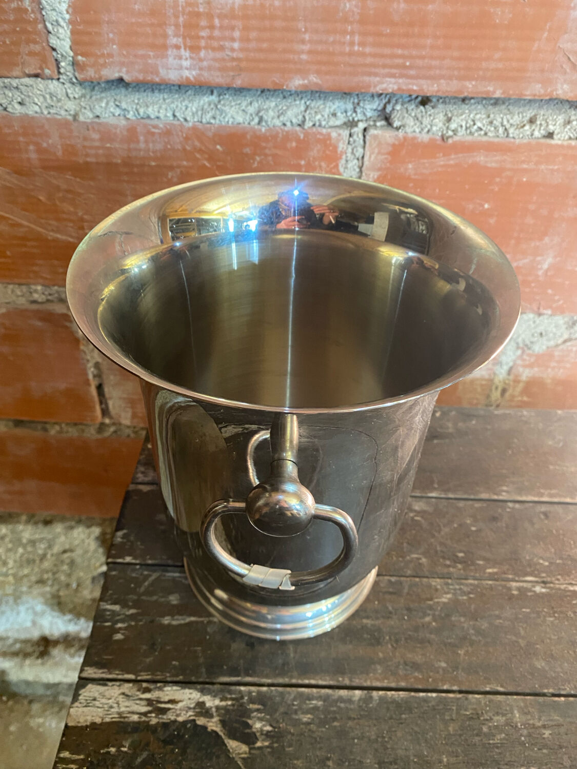 Vintage champagne ice bucket couzon stainless steel france