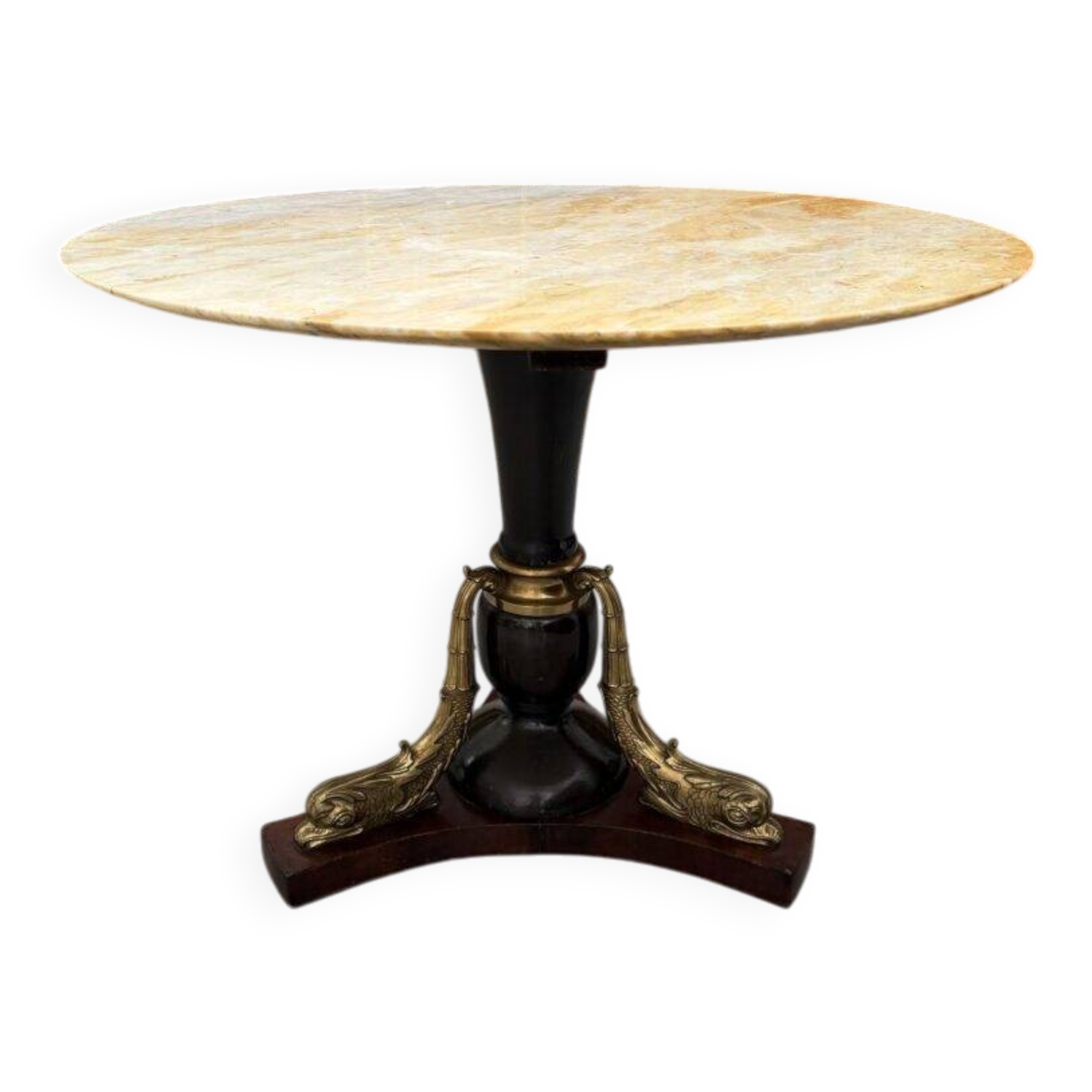 Table en laiton et onyx années 50