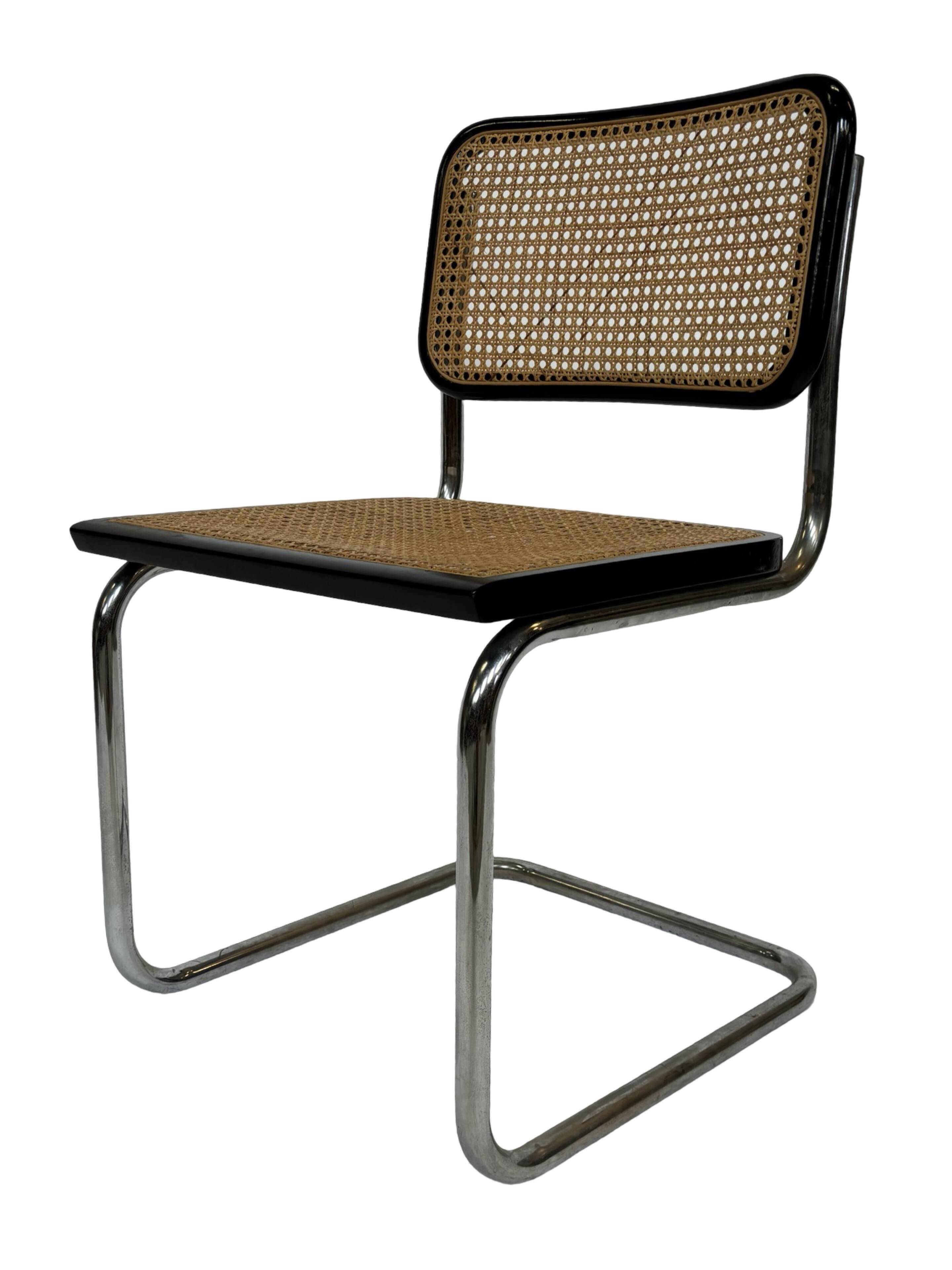 Cesca chair b32 model in chrome and black by Marcel Breuer
