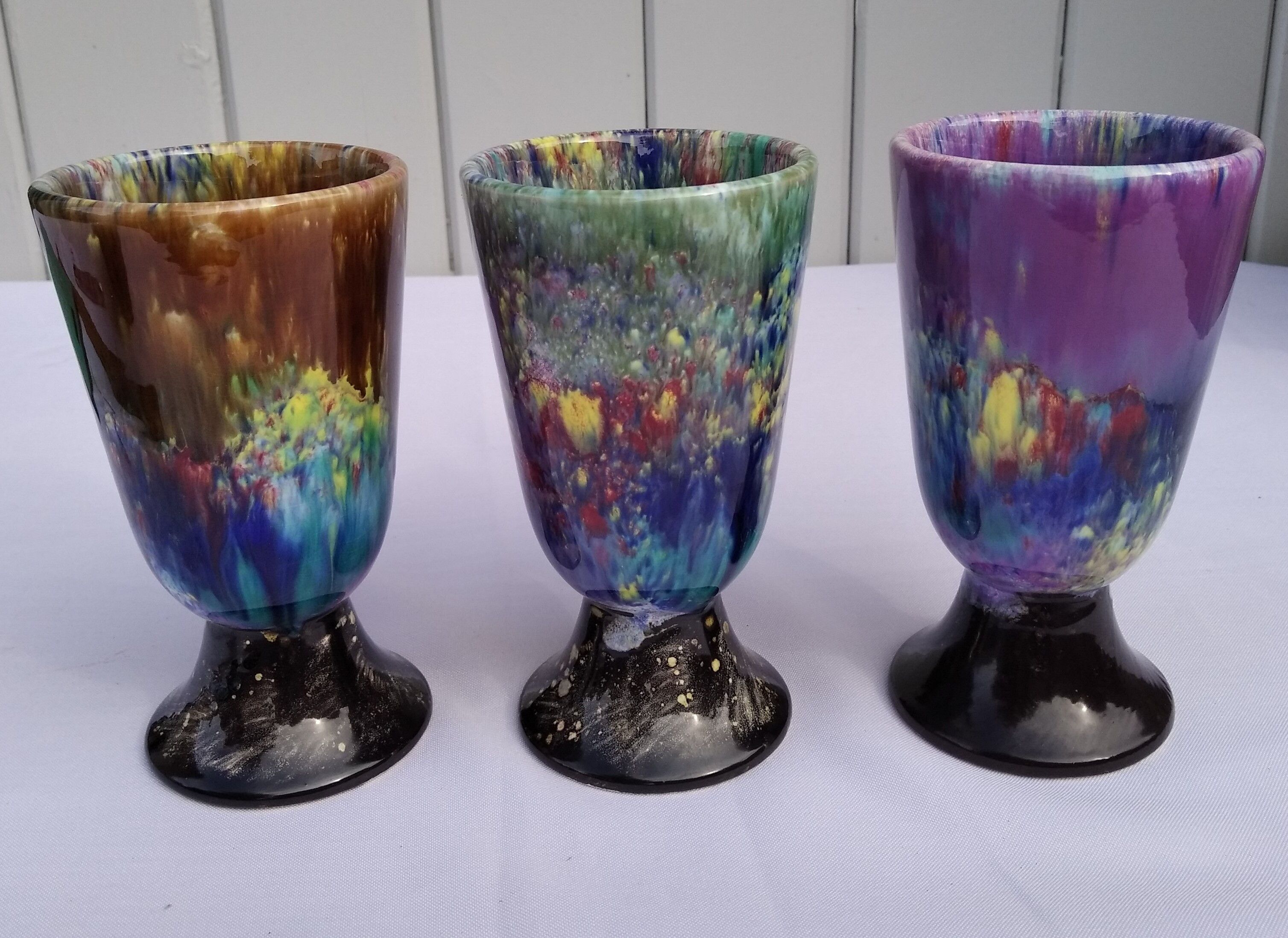 Set of three Morvan ceramic mazagrans