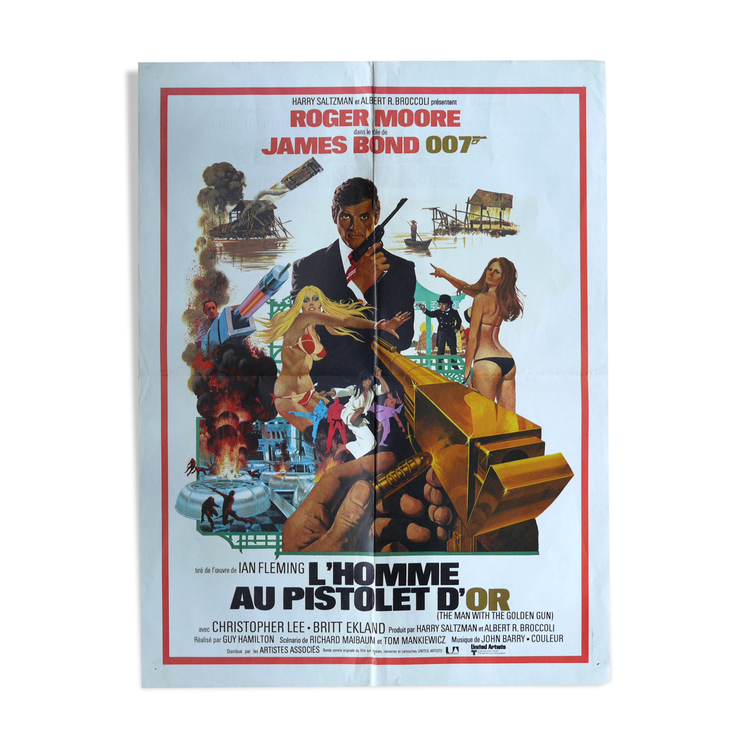 Displays original movie "the man with the golden gun" james bond 007