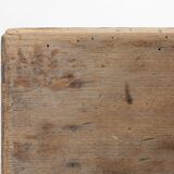 Beau tabouret bas de forme rustique en bois peint, France vers 1900
