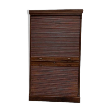 Armoire à rideaux en chêne massif, circa 1930