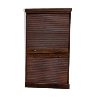 Armoire à rideaux en chêne massif, circa 1930