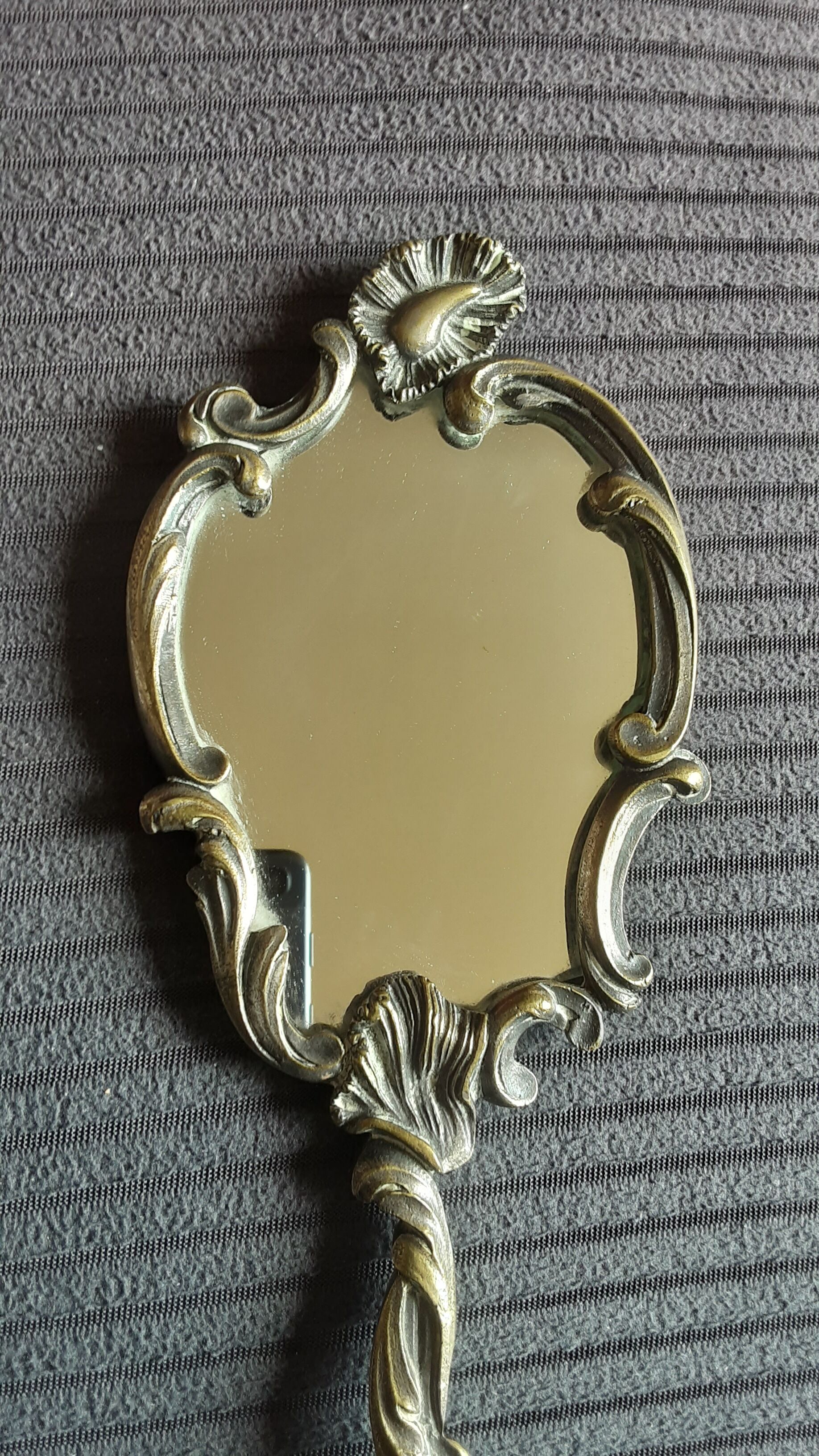 Bronze antique hand mirror