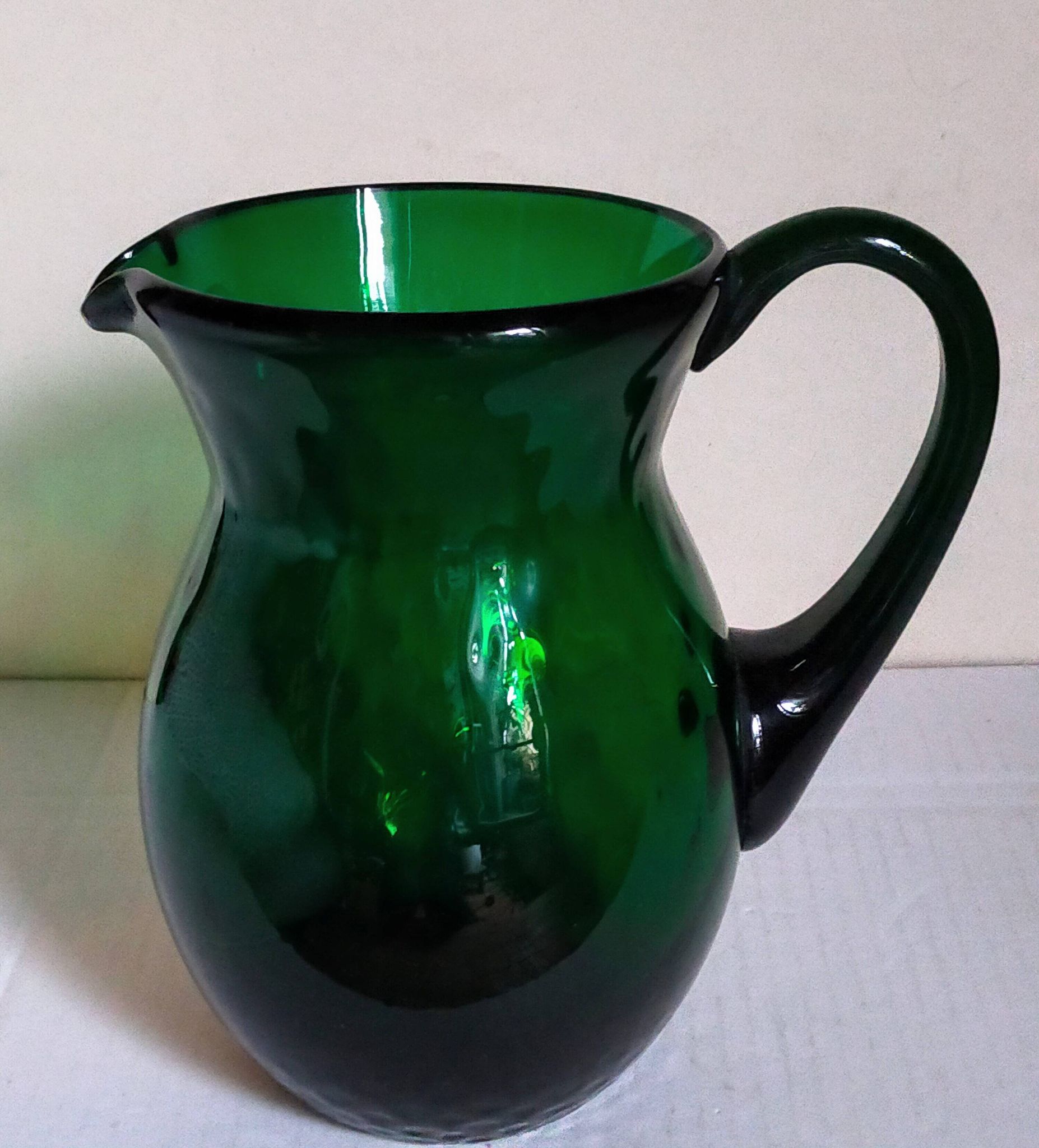 Vintage Empoli blown glass jug