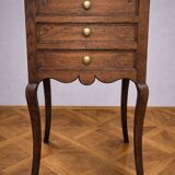 Small chest of drawers / tallboy / antique bedside table with 3 drawers / Louis XV style / solid oak