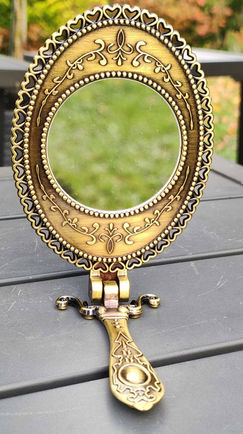 Vanity mirror/face hand or table, oval. baroque/shabby chic style