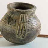 Greek terracotta vase, bronze patina