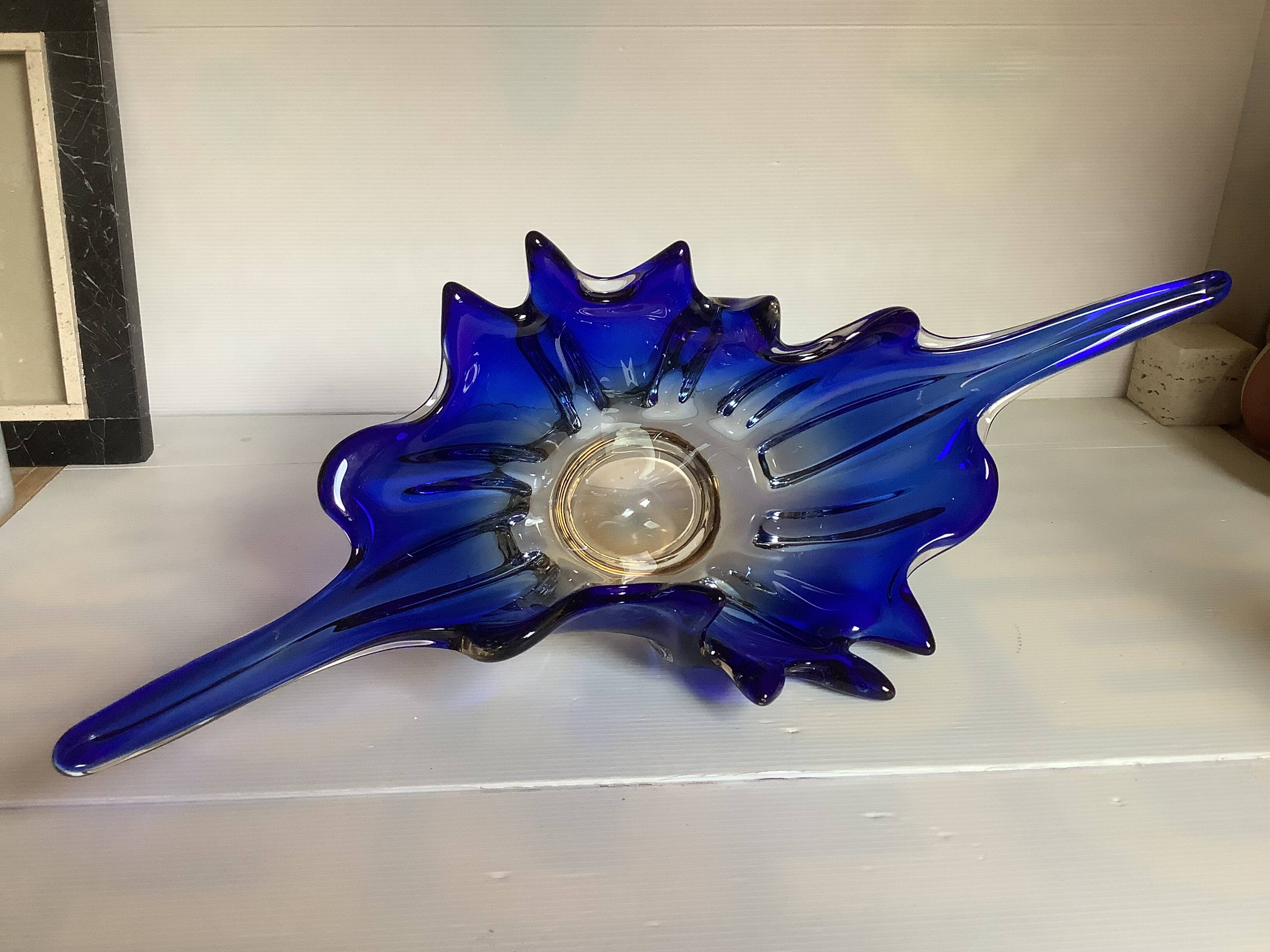 Large cobalt blue centerpiece