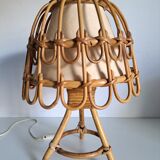 Vintage bamboo bedside lamp